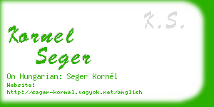 kornel seger business card